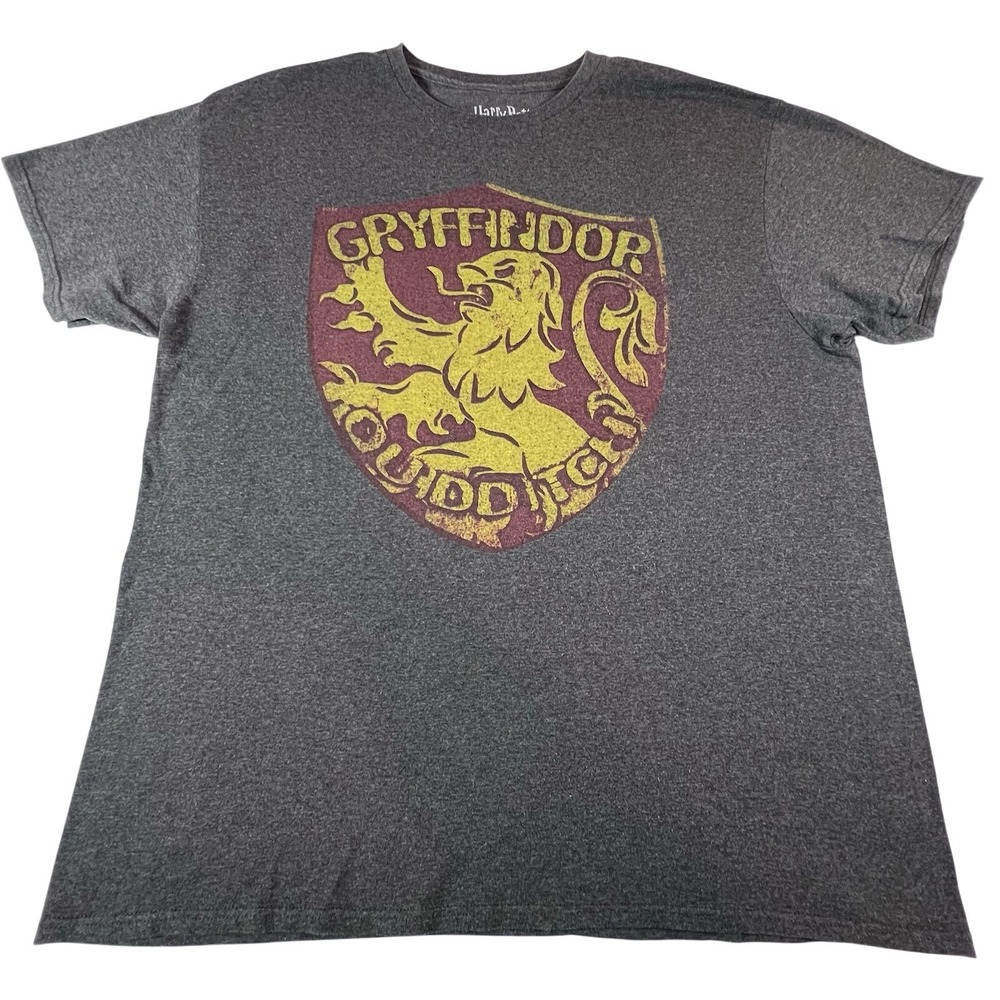 Harry Potter Gryffindor Quidditch Graphic Tee‎ Gray Hogwarts Shirt Mens XL